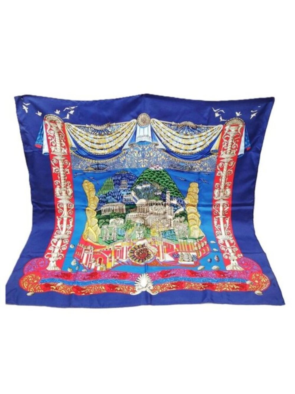 Hermes L'Atlantide Annie Faivre Carre 90 Silk Scarf - Picture 2 of 10